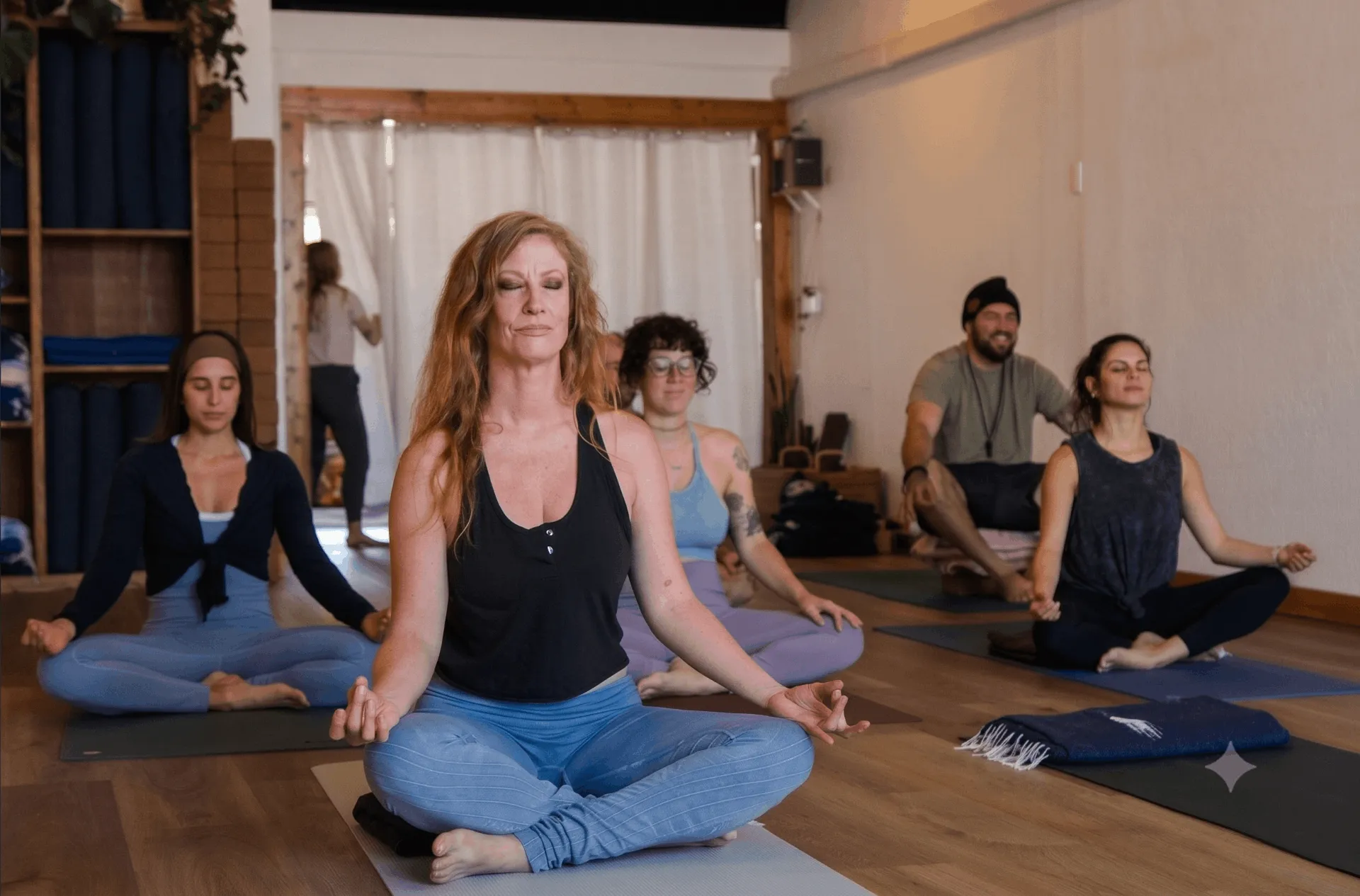 Students meditating in the All Purpose Yoga studio